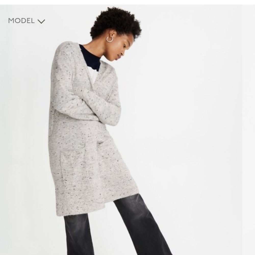 Madewell Dongal Kent Cardigan Sweater Small Gray smoke